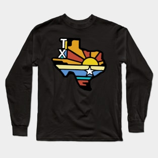 Texas State Outline Long Sleeve T-Shirt